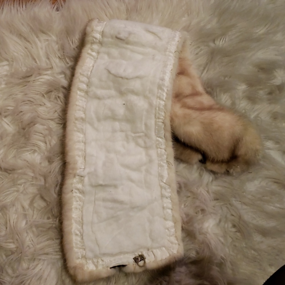 Vintage cream mink fur collar - Picture 5 of 5